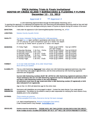 YMCA Holiday Trials & Finals Invitational