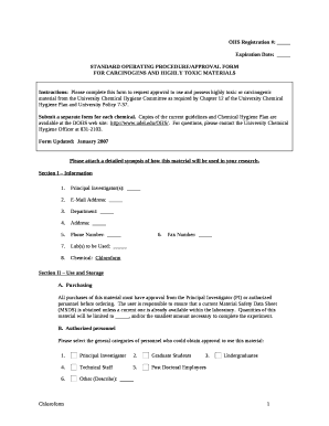 Fillable Online Copies of the current guidelines and Chemical ...