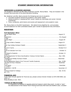 ADMISSIONS & ACADEMIC ADVISING: