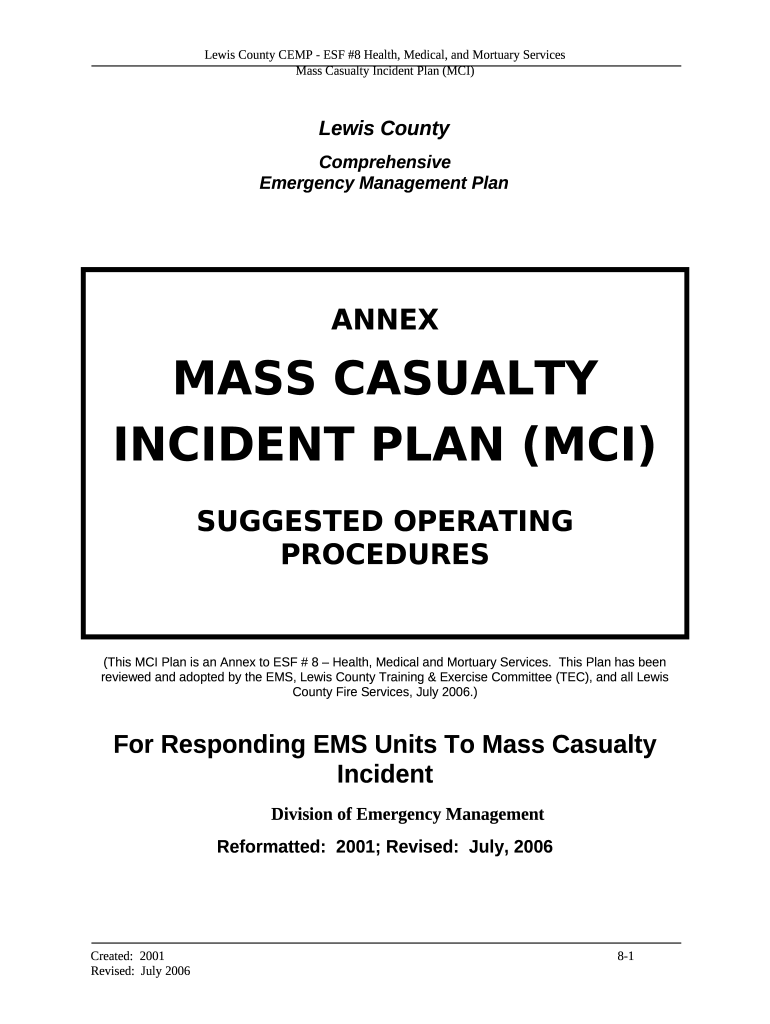 mass casualty plan template Preview on Page 1