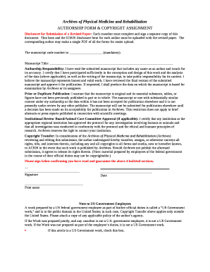 Disclosure for Submission of a Revised Paper: Each coauthor must complete and sign a separate copy of this document