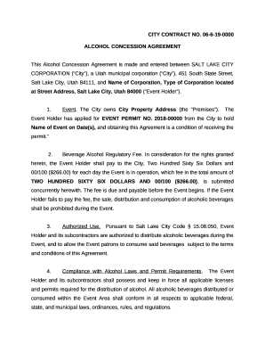 SAMPLE STANDARD CONCESSION AGREEMENT BETWEEN CITY AND ...
