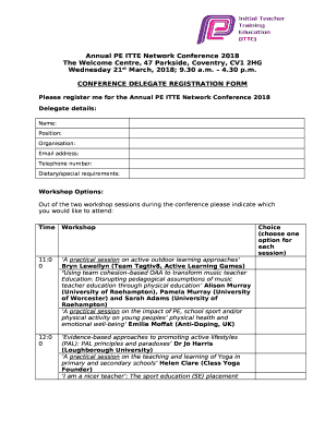 afPE ITTE Registration Form