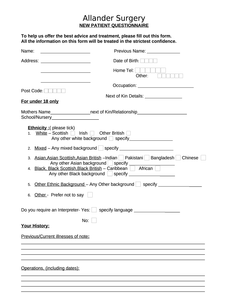 patient interview template Doc Template pdfFiller