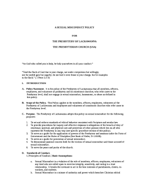 PRESBYTERIAN CHURCH (U.S.A.) SEXUAL MISCONDUCT POLICY AND ...