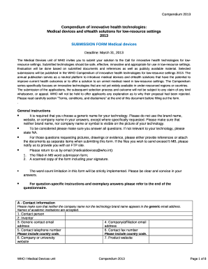Innovative Technologies Publication - Participants Update Form