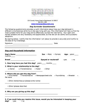 Download this form as a .doc - Camden County Animal Shelter