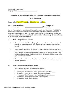 Manufactured Housing Questionnaire Resident Owned doc