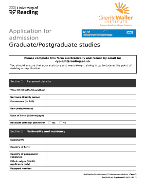 Application Form Graduate (1 of 3)