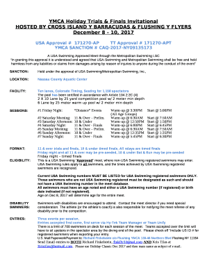 YMCA Holiday Trials &amp; Finals Invitational HOSTED BY ...