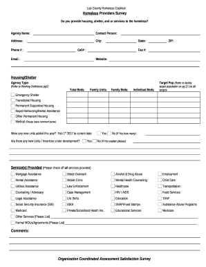 Homeless Providers Survey