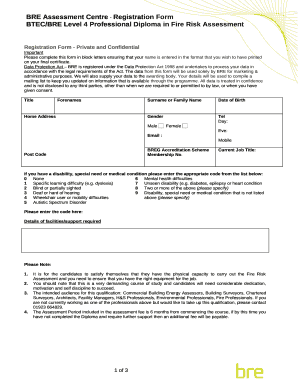 Acceptance for Assessment for the ABBE Diploma in ... - BRE