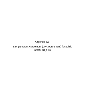 Sample Grant Agreement (LPA Agreement) for public sector projects