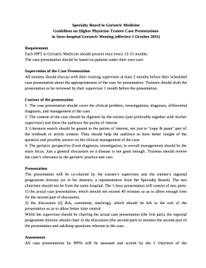 Specialty Board in Geriatric Medicine Guidelines on Higher ...