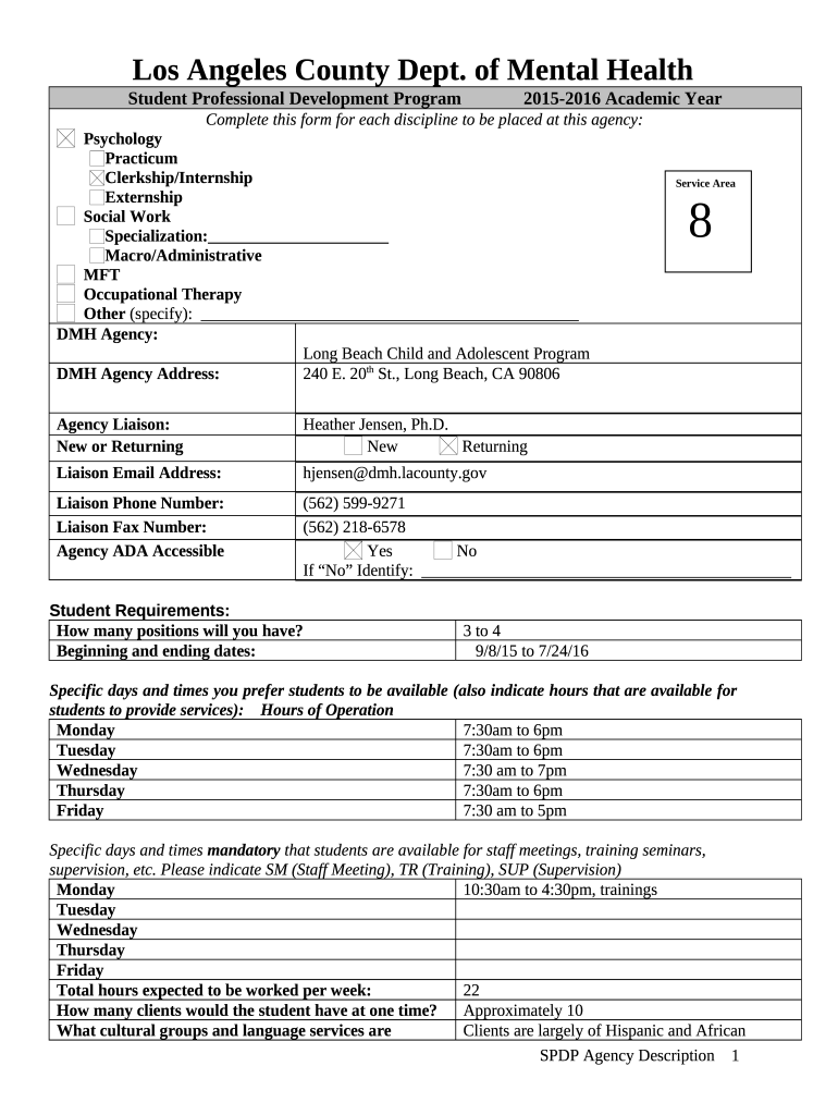 DMH Agency Doc Template pdfFiller