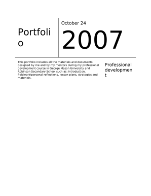 . Portfolio Outline
