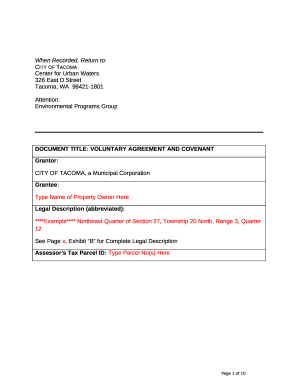Voluntary Agreement for in lieu of building detention basins