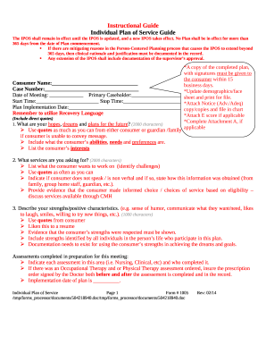 Individual Plan of Service Guide