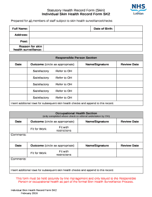 Skin Health Assessment Form (sk2)