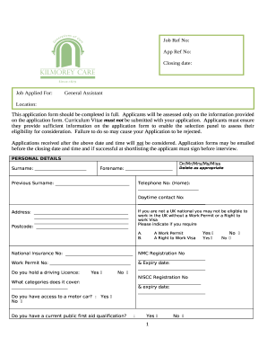 Application Form DR1005 - Movie House Cinemas