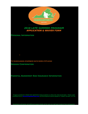 2018 late summer program application & waiver form personal ...