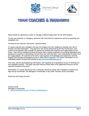 Appendix A Team Contact List and Roster Template