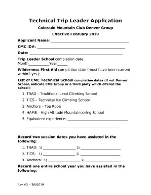 Technical Trip Leader Application