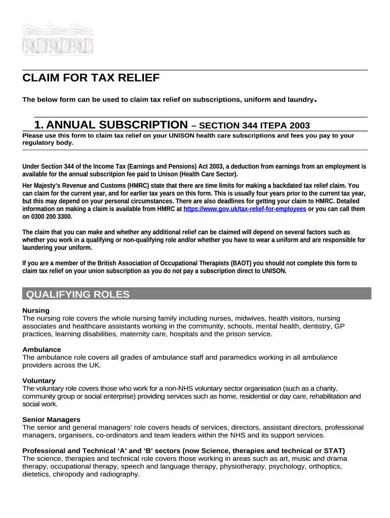 Did you know that you can claim tax relief on your RCN Doc Template