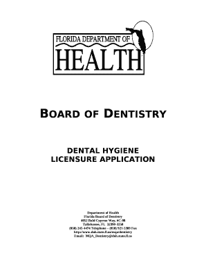 Florida department of health board of dentistry dental hygiene ...