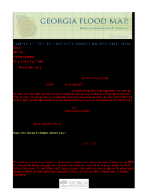 Template Letter-Mapped out of SFHA