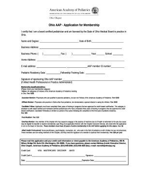 Application for Membership - Ohio AAP