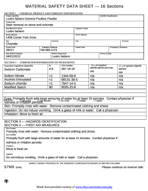 Lustro Italiano General Poultice Powder MSDS - Tenax USA
