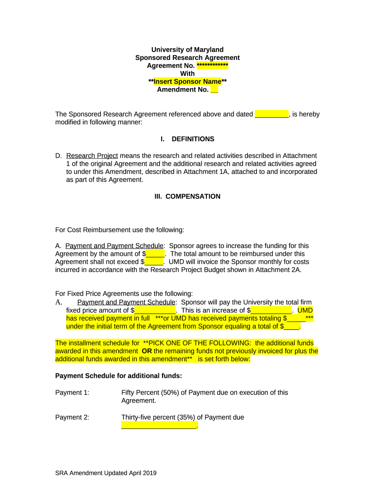 Sample Industry-Research Agreement Doc Template | pdfFiller