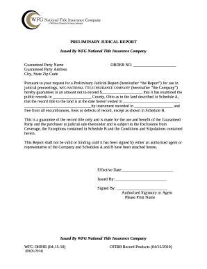 PRELIMINARY JUDICIAL REPORT Chicago Title Insurance ...