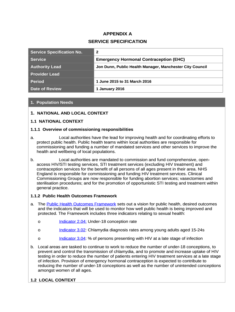 Emergency Hormonal Contraception (EHC) Doc Template | pdfFiller