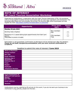Blank booking form template - VisitScotland.org