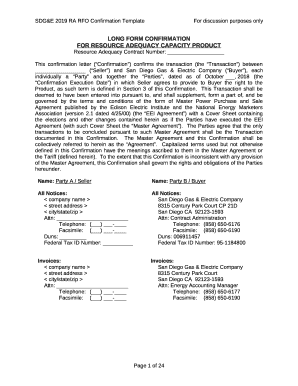 This Transaction shall be deemed to have been entered into pursuant to, and shall supplement, form a part of, and be governed by the terms and conditions of the form of Master Power Purchase and Sale Agreement published by the Edison Electric Institu