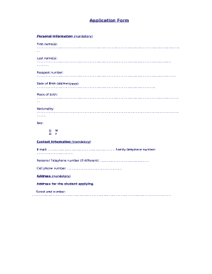 Application form for a long-stay visa