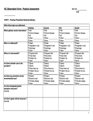 NC Observation Form:Practice AssessmentSite ID# Date