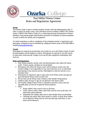 Paul Miller Fitness Center: Hours of Operation - Ozarka College