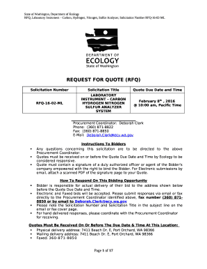 Sample, RFQ Template