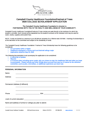 Application For Scholarship - Campbell County Healthcare ...