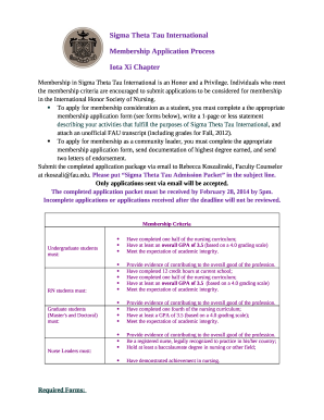 Student Membership Criteria - Sigma Theta Tau International