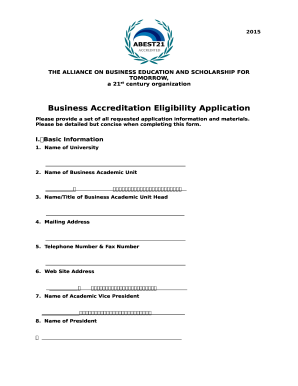 Business Accreditation Eligibility Application