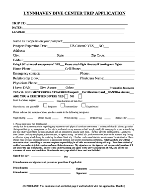FORMS - Lynnhaven Dive Center &amp; LDC Swim School