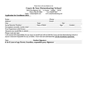 Application for Enrollment 2019: