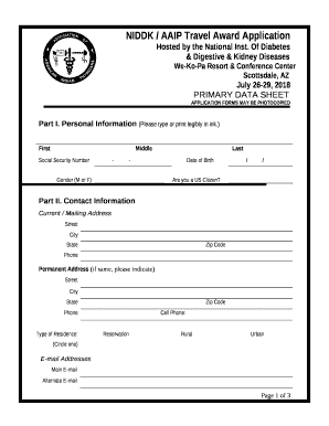 NIDDK / AAIP Travel Award Application