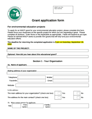 MAEP grant application form