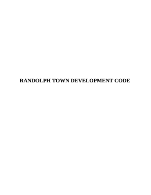 RANDOLPH TOWN DEVELOPMENT CODE RANDOLPH TOWN ...