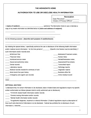 authorization - Mennonite Home Communities